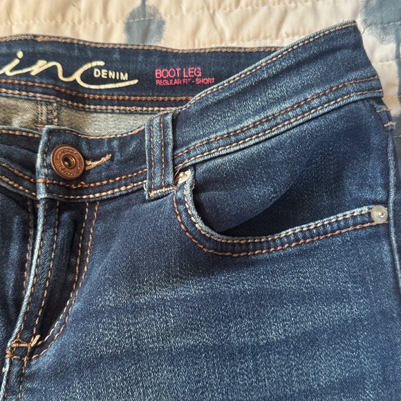 INC International Concepts Dark Blue Low Rise Boot Leg Jeans - Picture 3 of 10